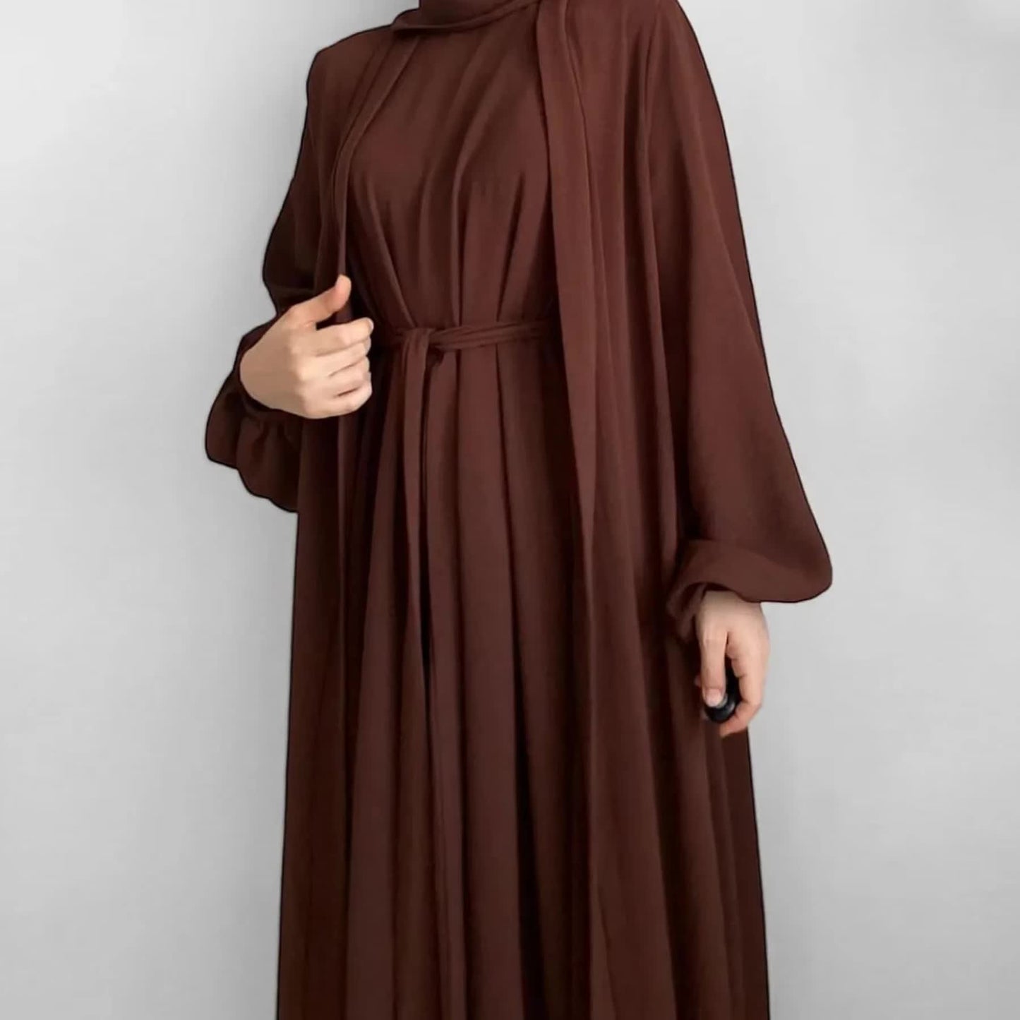✨ Abaya Kimono 2 Pièces + Hijab – Élégance et Polyvalence au Quotidien ✨