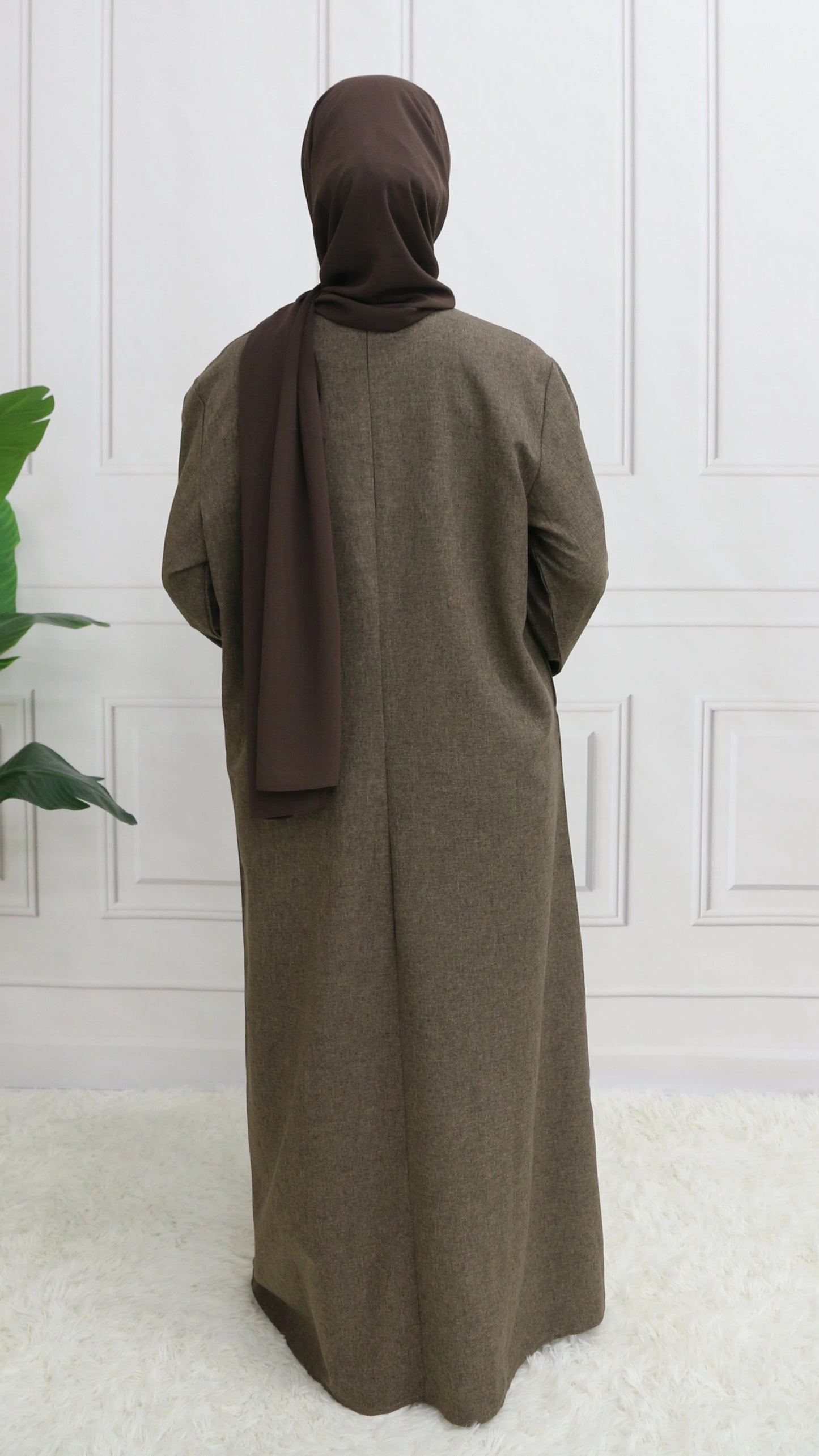 Robe Abaya Sombre avec ceinture