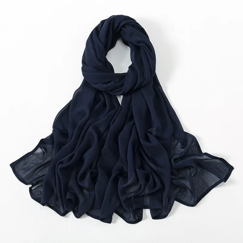 Hijab en Coton Supérieur - Bleu Marine