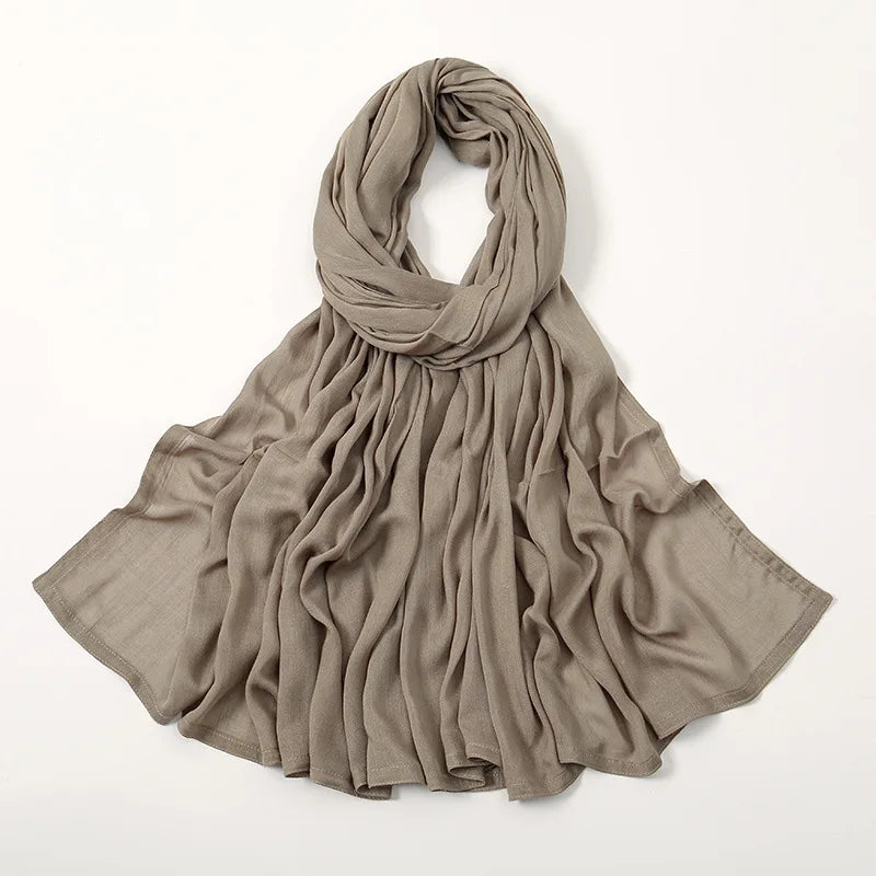 Hijab en Coton Supérieur - Kaki Gris