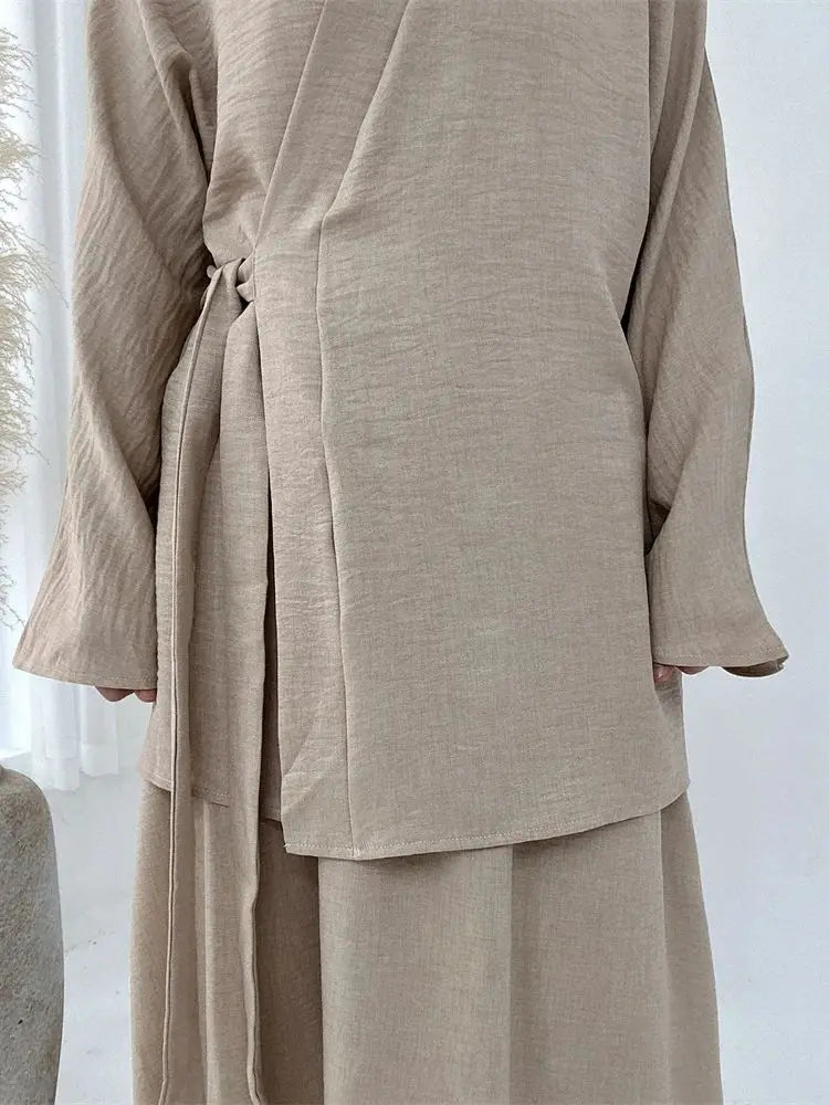 Ensemble Abaya Croisé - Élégance et Raffinement ✨