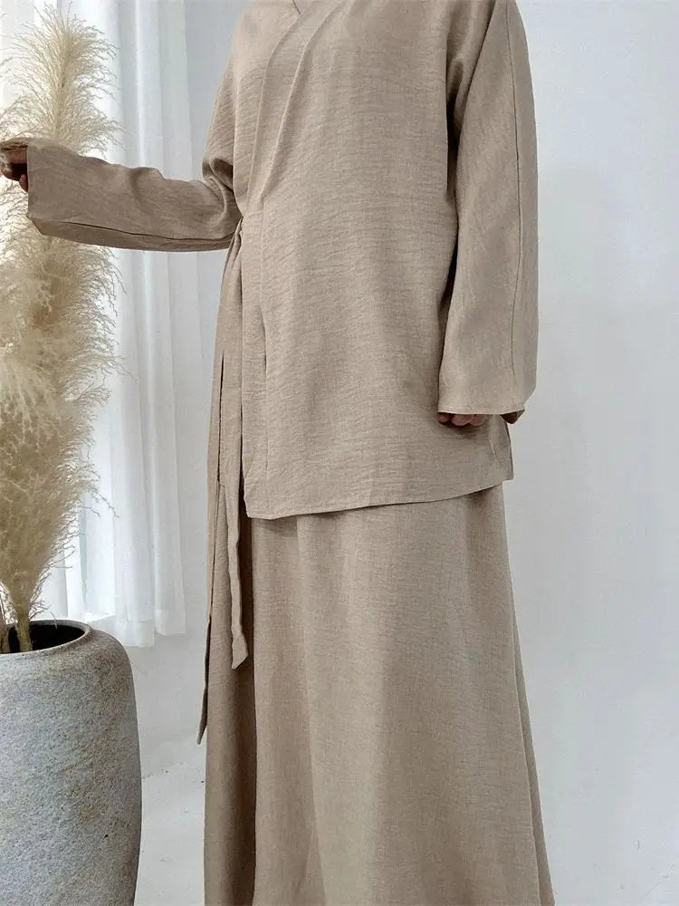 Ensemble Abaya Croisé - Élégance et Raffinement ✨