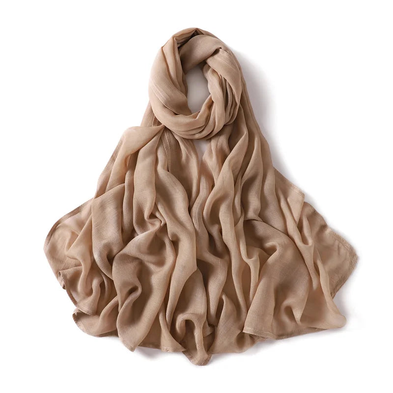 Hijab en Coton Supérieur Café Crème
