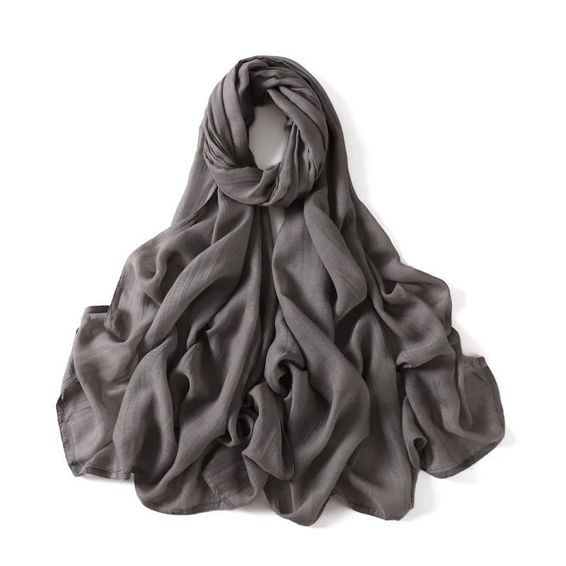 Hijab en Coton Supérieur - Gris Chrome