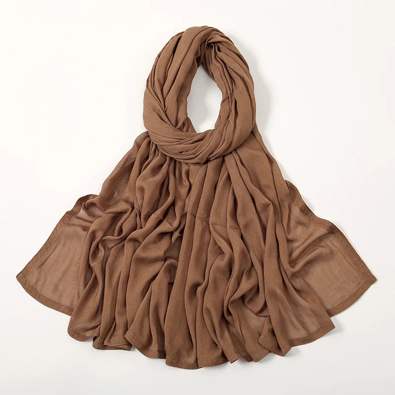 Hijab en Coton Supérieur - Marron Clair