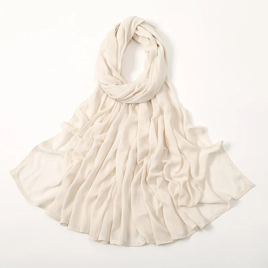 Hijab en Coton Supérieur - Blanc