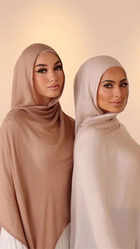 Hijab en Coton Supérieur - Gris