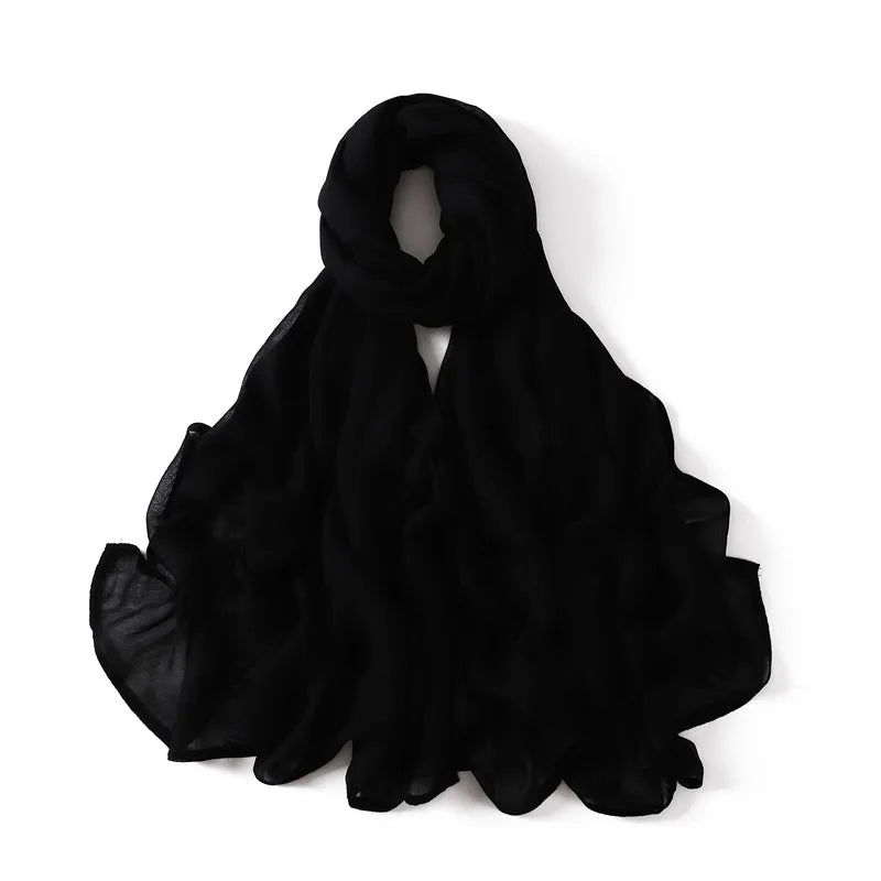 Hijab en Coton Supérieur - Noir
