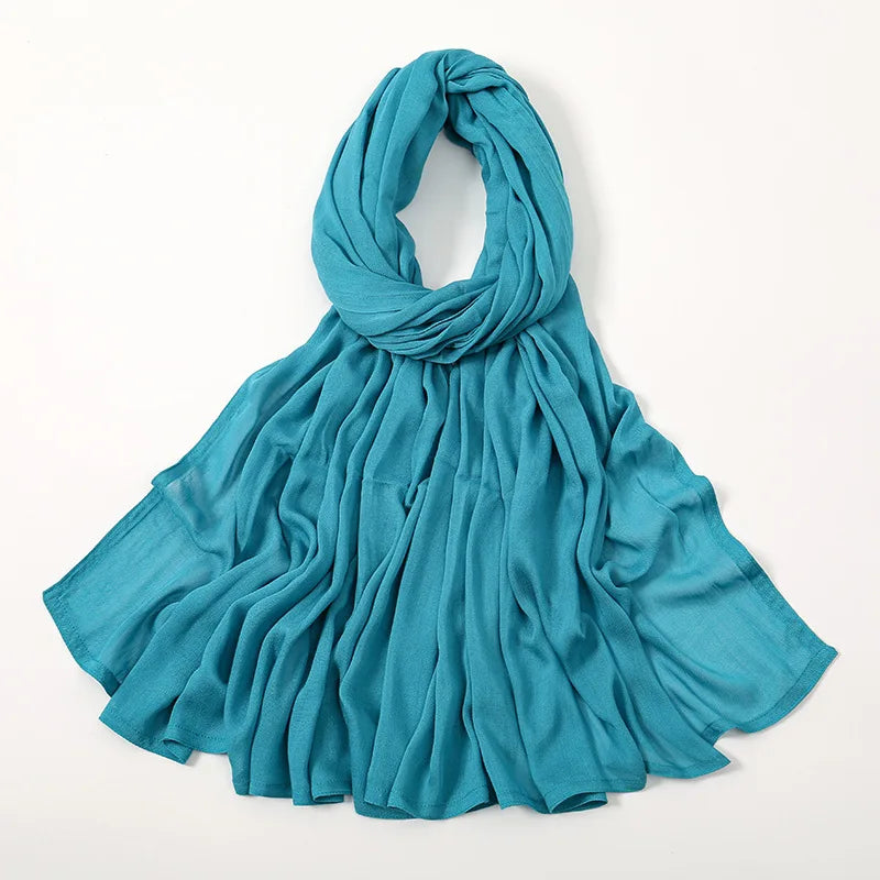 Hijab en Coton Supérieur - Bleu Turquoise
