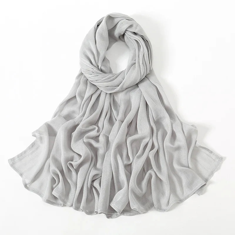 Hijab en Coton Supérieur - Gris Clair