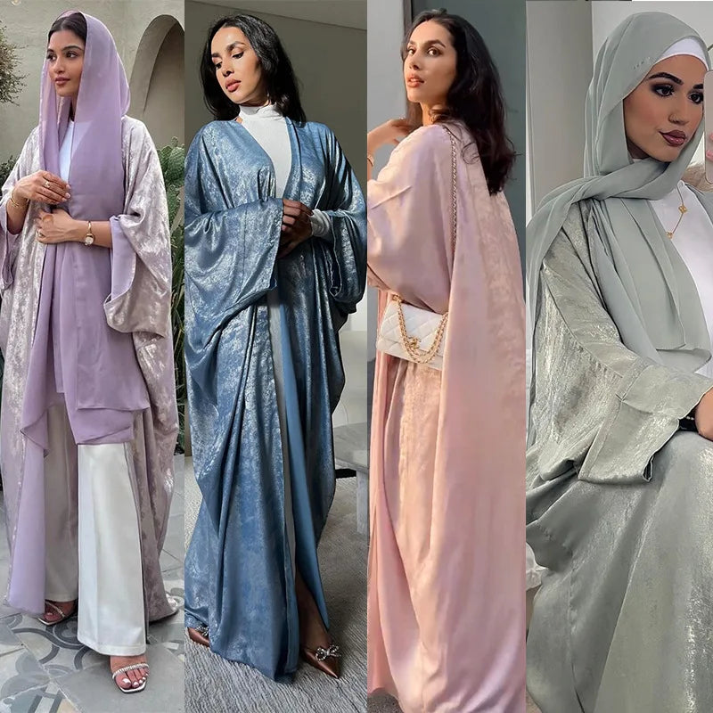 Caftan Satiné Moderne – Élégance Modeste et Raffinée