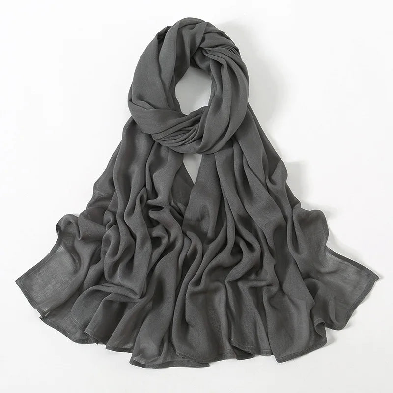 Hijab en Coton Supérieur - Gris Sombre