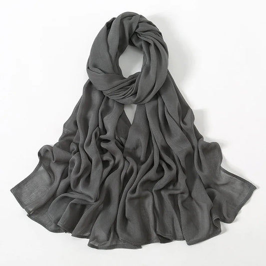 Hijab en Coton Supérieur - Gris Sombre