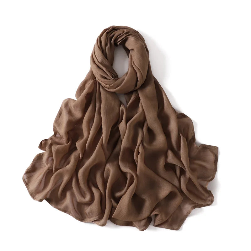 Hijab en Coton Supérieur - Marron Foncé