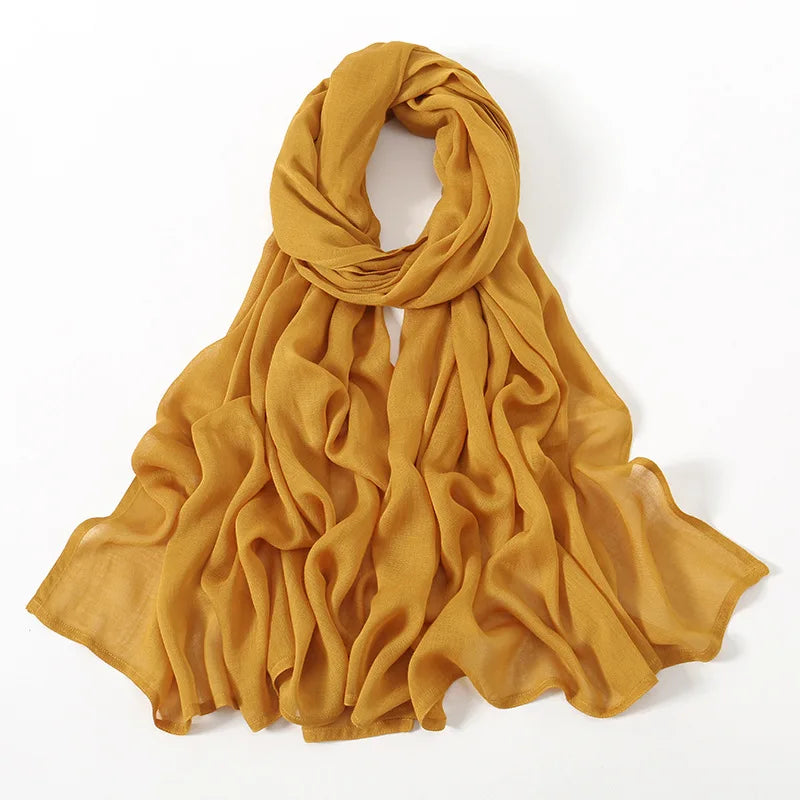 Hijab en Coton Supérieur - Jaune Moutarde